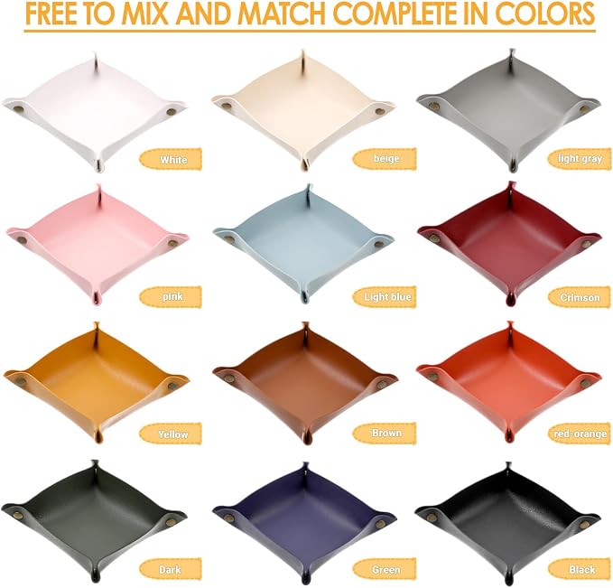 12 Pcs Leather Valet Trays, Key Tray - Image 4