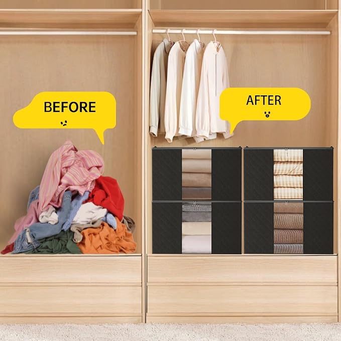 6 Pack Clothes Storage Bags - 90L Blanket Organizers and Storage - Image 7