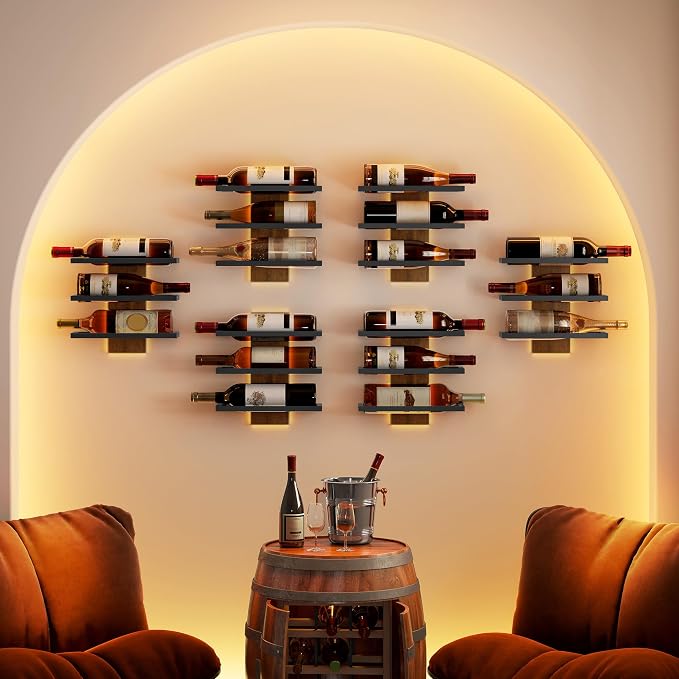 Hoctieon 3-Tier Wall Mount Wine Rack, Wall Mounted Wine Bottle Racks - Image 2