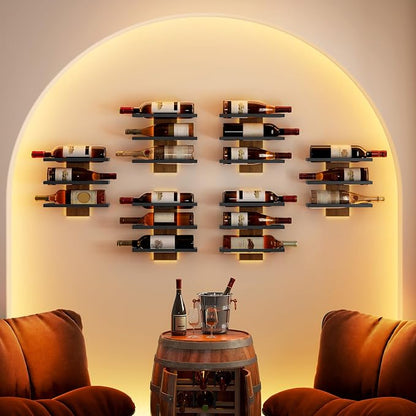 Hoctieon 3-Tier Wall Mount Wine Rack, Wall Mounted Wine Bottle Racks - Image 2