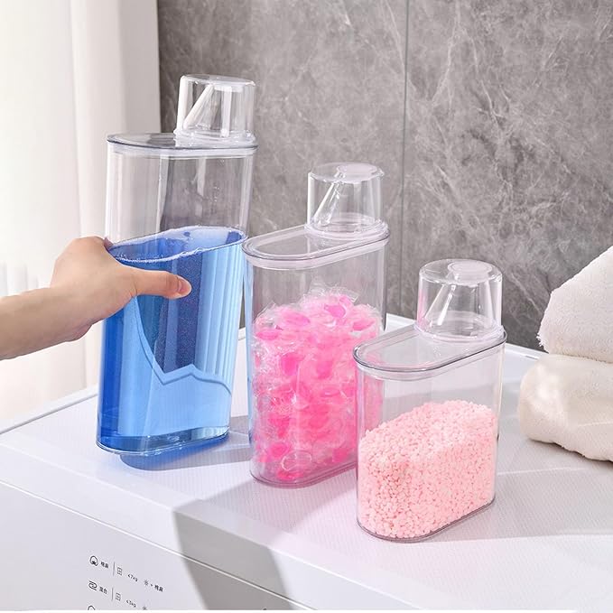 Clear Laundry Detergent Dispenser Container, Double Sealed Storage Tank - Image 4