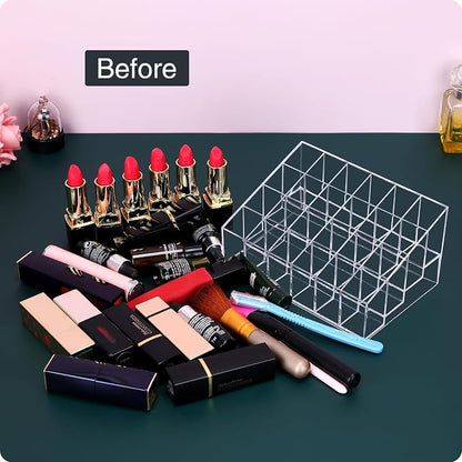 Lipstick Organizer, Small Clear Plastic Compact Lip Gloss Chapstick Perfume - Image 3
