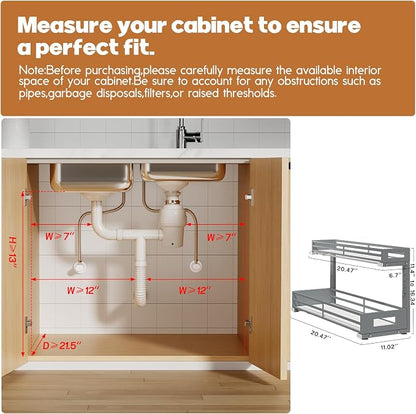 2-Pack 20.47"Deep Under Sink Organizer And Storage, 2-Tier L-Shaped Pull Out - Image 2