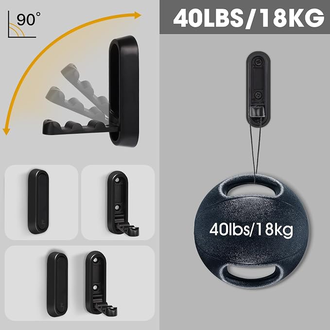 Folding Wall Hooks, 6 Pack, Zinc Alloy, Heavy Duty Coat Hooks | 90° Foldable - Image 3