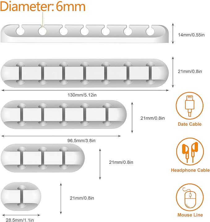 Cord Holder Cable Organizer Clips – Self Adhesive Cord Organizer - Image 3