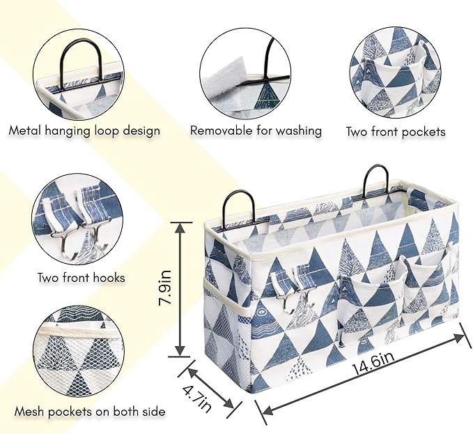 Kanrichu 3pcs Large Wall Hanging Organizer Bag, Linen Fabric Door Hanging - Image 5