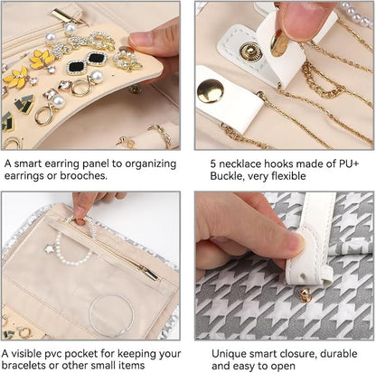 Voova Travel Jewelry Holder Organizer Case, Large Jewelry Storage Bag - Image 3
