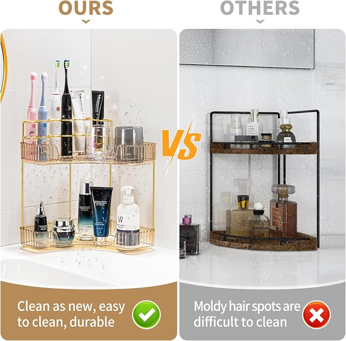 Upgraded 2-Tier Corner Bathroom Countertop Organizer – Spacious Storage - Image 4