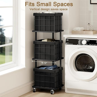 120L Vertical Rolling Laundry Hamper - Image 2