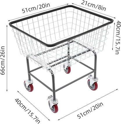 4.5 Bushel Steel Wire Laundry Cart, Commercial Wire Laundry Basket - Image 7