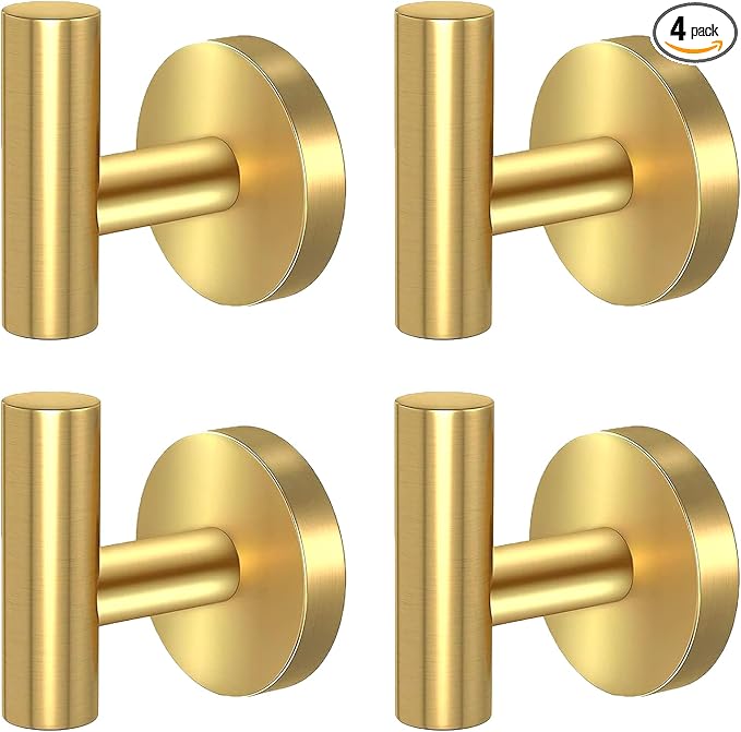 Kruodop Towel Hooks for Bathroom, 4 Packs Wall Mount Towel Holder, Stainless by Kruodop