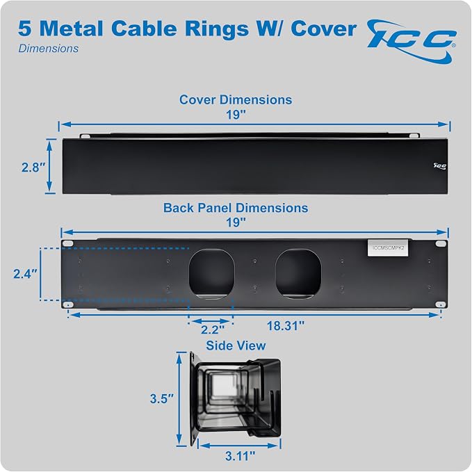 ICC 2U Ring Cable Manager Panel - Image 8