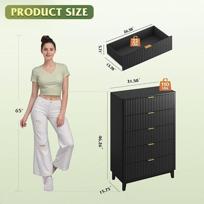 WLIVE Fluted Dresser for Bedroom - Image 3