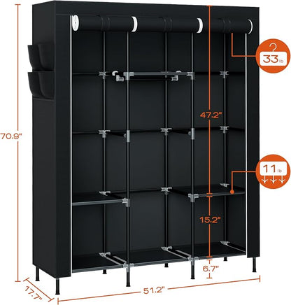 Portable Closet, 51.2 Inch Large Capacity Wardrobe Closet - Image 4
