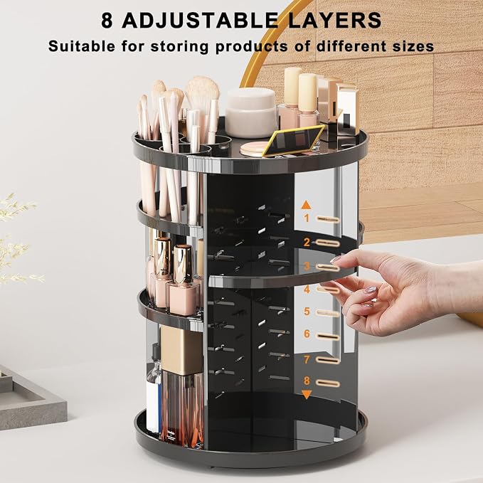 Rotating Makeup Organizer for Vanity, 360 Spinning Skincare Organizers - Image 3