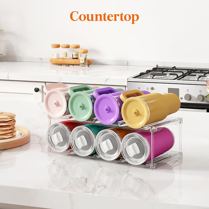 Lifewit Stackable Water Bottle Storage Organizer, Plastic Large Compartment - Image 4