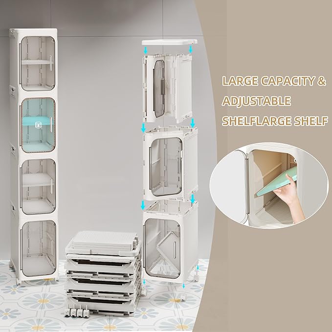 5-Tier Tall Narrow Storage Cabinet, Slim Bathroom Storage Cabinet - Image 6