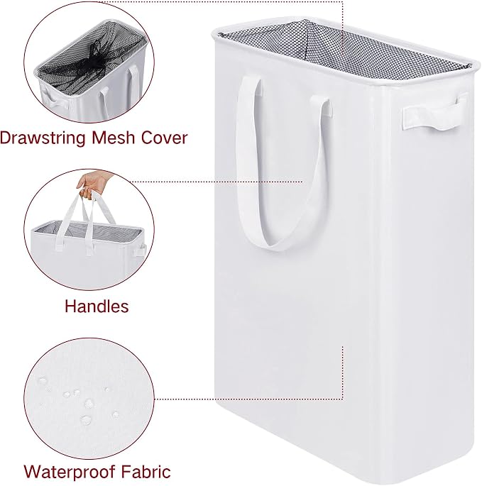 efluky Slim Laundry Basket, Narrow Laundry Hamper - Image 3