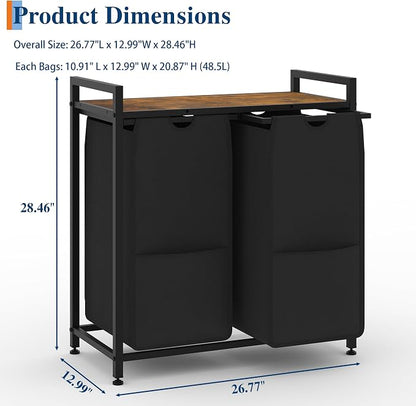 Garvee 97L Laundry Basket 2 Section, Laundry Hamper - Image 2