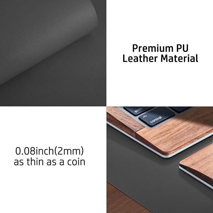 Leather Desk Pad Protector, Mouse Pad, Office Desk Mat, Non-Slip PU Leather - Image 7