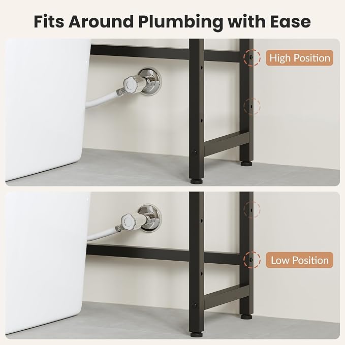 Over The Toilet Storage Shelf, 4-Tier Bathroom Organizer - Image 6