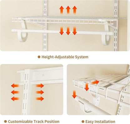PROWORX 2-4 Ft. White Custom Insert Wire Closet Organizer System Kit | - Image 5