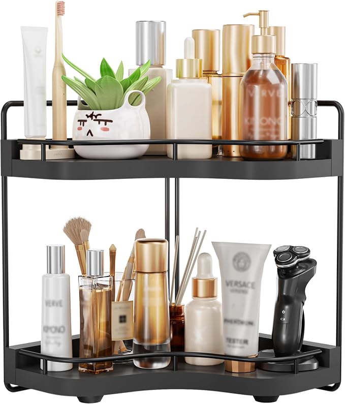 2-Tier Corner Bathroom Counter Organizer by Unknown