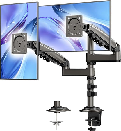 HUANUO 17-32 Inch Dual Monitor Stand, Gas Spring Dual Monitor Mount, Monitor by HUANUO
