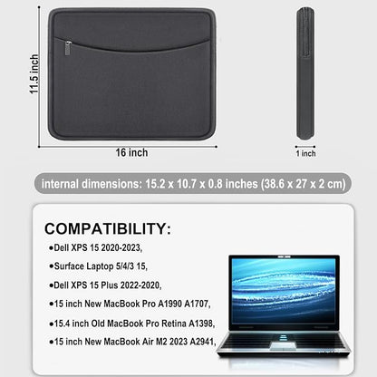 Laptop Case 15.6 inch, Shockproof Protective Laptop Cover Carrying Computer Bag - Image 4