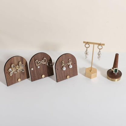 GemeShou 3pcs wooden jewelry earring organizer holder, walnut earring studs - Image 7