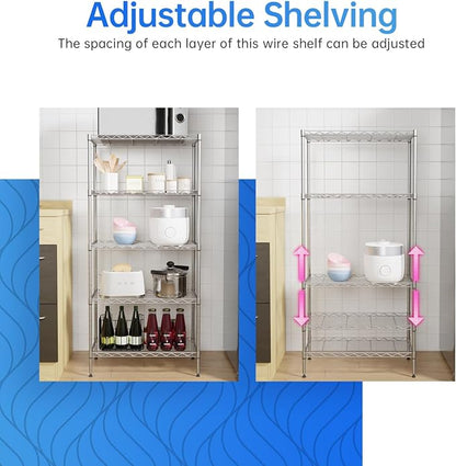 PayLessHere Shelf Metal Shelf Wire Shelving NSF Certified 5 Tier Adjustable - Image 7