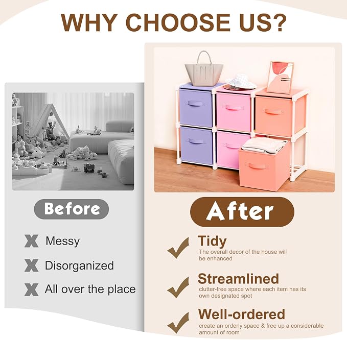 Briwooody 6 Cube Storage Organizer Bins - Image 3