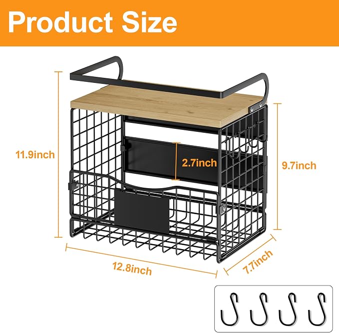 Magnetic Shelf for Fridge, Kitchen Storage Basket for Onion, Fruit and - Image 8