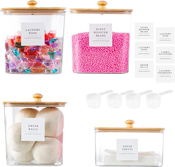 Laundry Room Organization Container, Dryer Sheet Holder Jars - Image 9