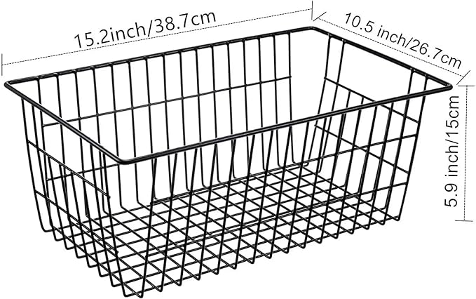 15.2" Metal Wire Baskets for Organizing 6 Pack, Household Pantry Storage - Image 2