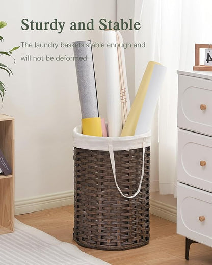 Laundry Hamper Laundry Basket Round 19.0 Gal Handwoven Rattan Laundry Basket - Image 7