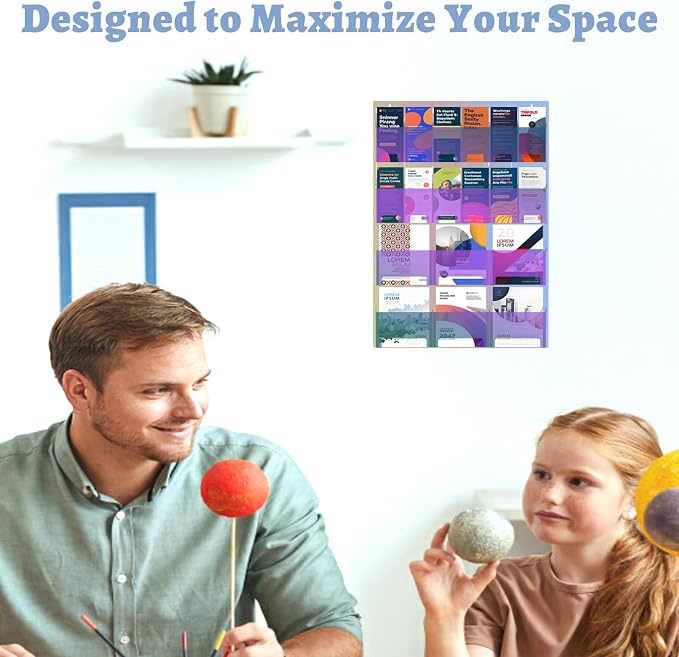 Iridescent Acrylic Wall Mounted Brochure Holder, 6 Magazine Holders and 12 - Image 7