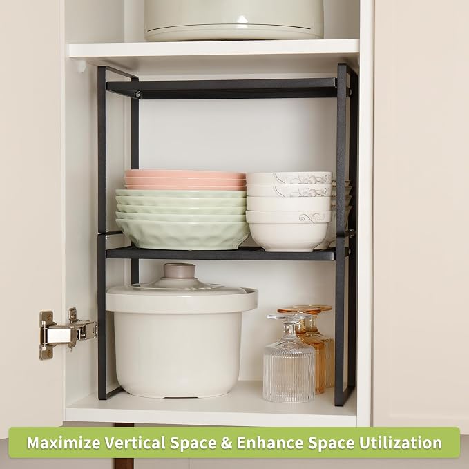 MiaLi Cabinet Organizer Shelf, Stackable Kitchen Bathroom Organizers and Storage - Image 4