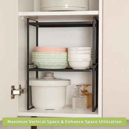 MiaLi Cabinet Organizer Shelf, Stackable Kitchen Bathroom Organizers and Storage - Image 4