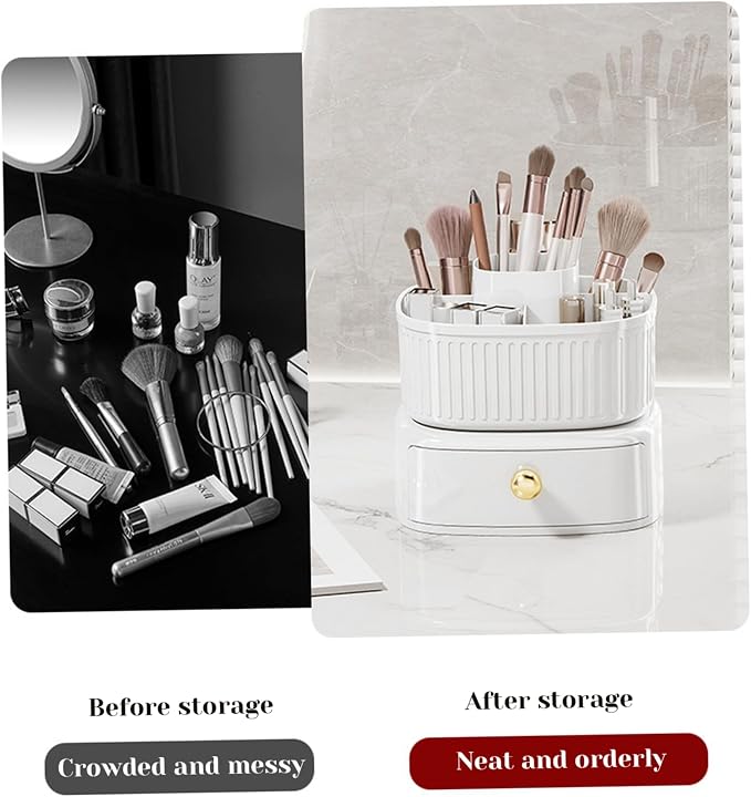 Spinning Makeup Organizer, 360° Rotating Makeup Brush Holder - Image 7