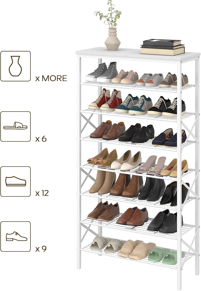 YATINEY 8 Tier Shoe Rack, Shoe Storage Organizer, Large Capacity Shoe Shelf - Image 9