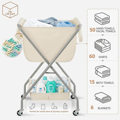 STORAGE MANIAC Collapsible Laundry Cart - Image 4