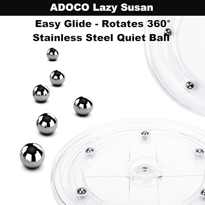 2 Tier Lazy Susan, 10.6 Inch Clear Makeup & Skincare Organizer, Bathroom - Image 7