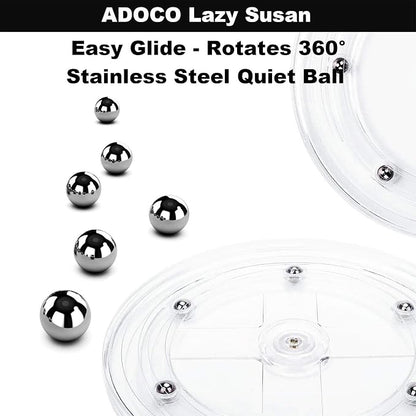 2 Tier Lazy Susan Bathroom Organizer, 9.25Inch Clear 360 Rotating Makeup - Image 7