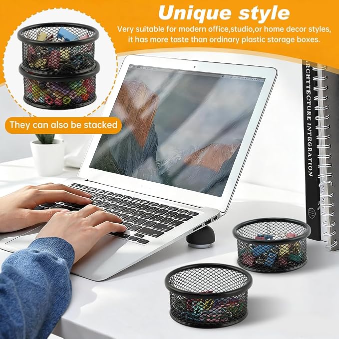 Paper Clip Holder With 50PCS Colored paper clips, 2/4PCS Stackable PaperClip - Image 4