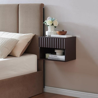 Floating Nightstand with Fluted Drawer by BuildHom
