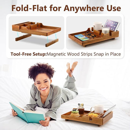 Couch Insert Tray for Middle Seat, Acacia Wood Couch Table - Image 4
