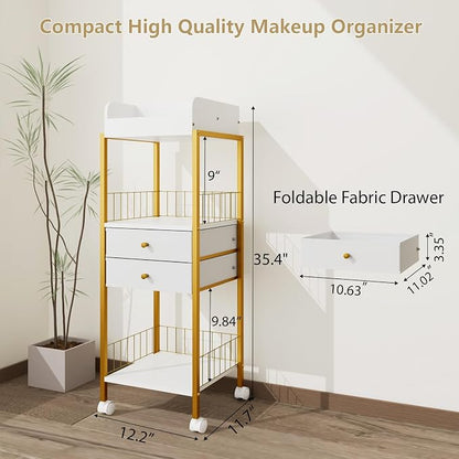 Makeup Organizer Cart Shelf Floor Skincare Organizers Make Up and Station - Image 5