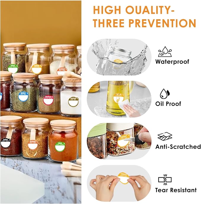 7000 Pcs 1 Inch Risepekt Removable Day Dots Food Labels 【English Español - Image 3