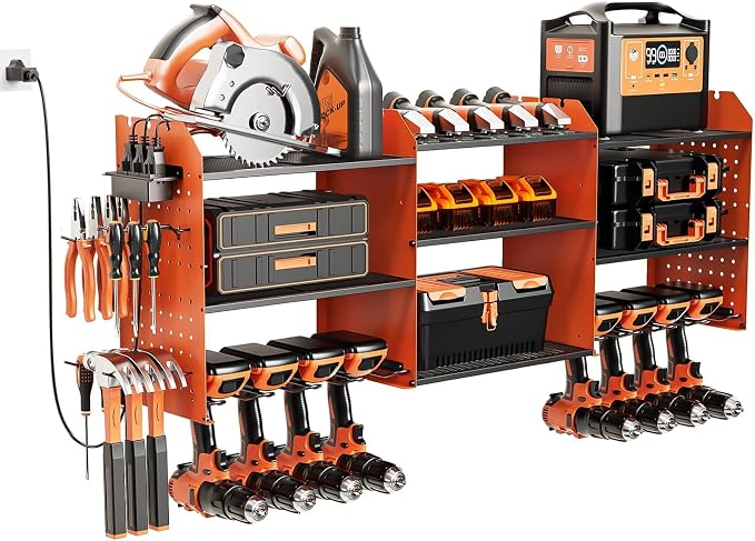 Power Tool Organizer with Charging Station Wall Mount, 3 Layer Expanded Heavy by TrustXankziYourPremierChoiceforHomeDeskOrganization